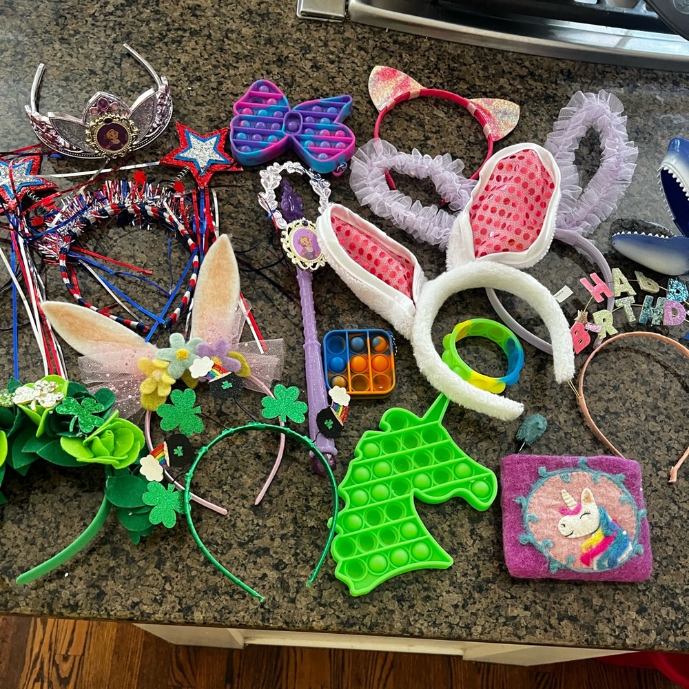 Girls Headbands Colorful and Toys 16 total